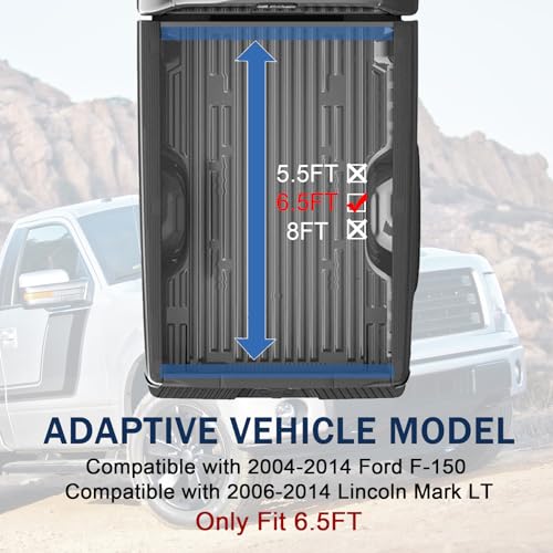 DICMIC Soft Roll-Up Truck Bed Tonneau Cover Compatible with 2004-2014 Ford F-150 2006-2014 Lincoln Mark LT 6.5FT Bed - Image 2