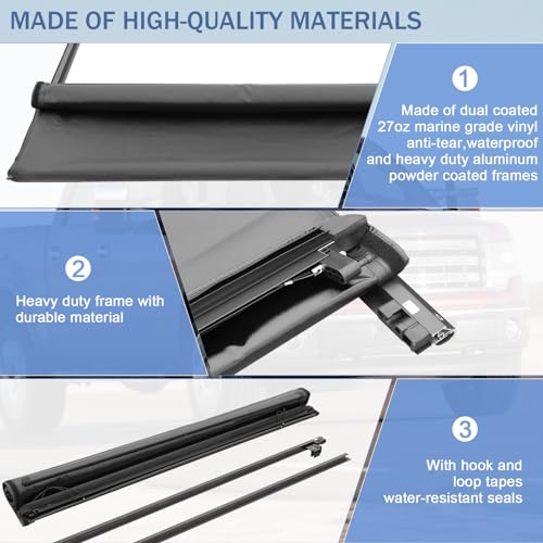 DICMIC Soft Roll-Up Truck Bed Tonneau Cover Compatible with 2004-2014 Ford F-150 2006-2014 Lincoln Mark LT 6.5FT Bed - Image 5