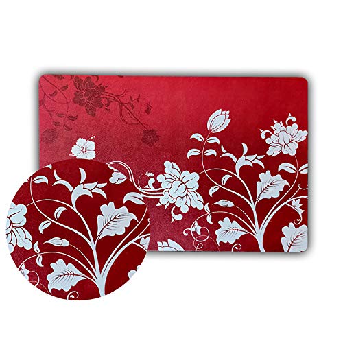 KANUSHI Industries® 1 Pc Fridge Cover for Top with 6 Utility Pockets + 3 Fridge Mats (FRI-MAROON-TREE+M-25) - Image 4