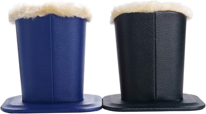 Siveit Eyeglass Holders, PU Leather Eyeglass Holder Stands with Soft Plush Lining - 2 Packs (Black, Navy) - Image 4