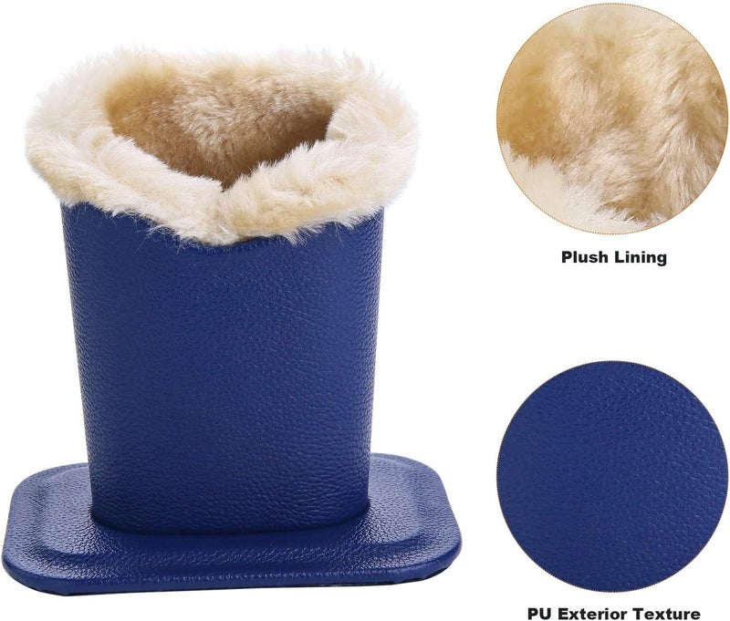 Siveit Eyeglass Holders, PU Leather Eyeglass Holder Stands with Soft Plush Lining - 2 Packs (Black, Navy) - Image 2