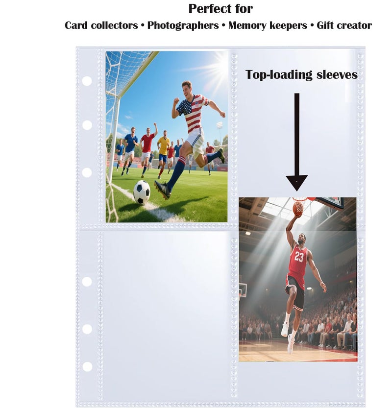 AZATUS 20 Pack - 160Pockets A5 Binder Sleeves (2.5""X3.5"") - Double-Sided 4 Pocket Kpop Photocard Protector Pages - Ultra-Clear Trading Card Sleeves For Game Cards  Collectibles  & Trading Cards - Image 2