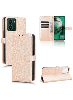 For HMD Pulse Pro / Pulse / Pulse+ Honeycomb Dot Texture Leather Phone Case(Gold)