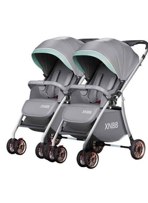 Twin Stroller, Foldable And Detachable Travel Stroller, Can Sit And Lie, Lightweight Pram From 0-4Years