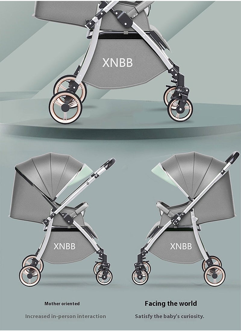 Twin Stroller, Foldable And Detachable Travel Stroller, Can Sit And Lie, Lightweight Pram From 0-4Years
