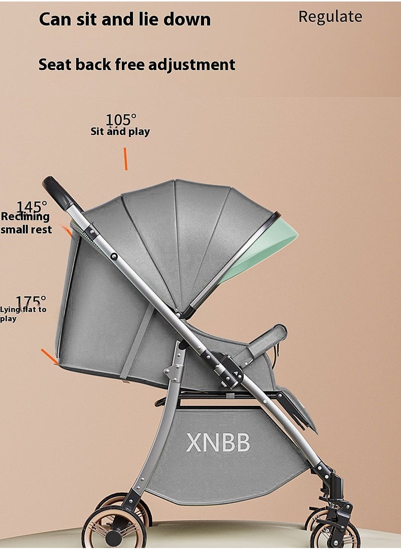 Twin Stroller, Foldable And Detachable Travel Stroller, Can Sit And Lie, Lightweight Pram From 0-4Years