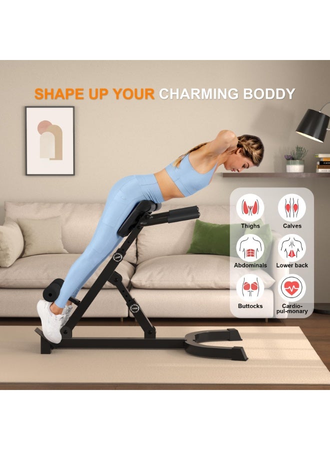 WALALLA Roman Chair,Foldable Back Extension Machine,Adjustable Ab Back Extension Machine,Core Strength Trainer,Back Exercise Machine for Glute,Ab Workouts,Full All-in-One Body Workout Home Gym Fitness - Image 4