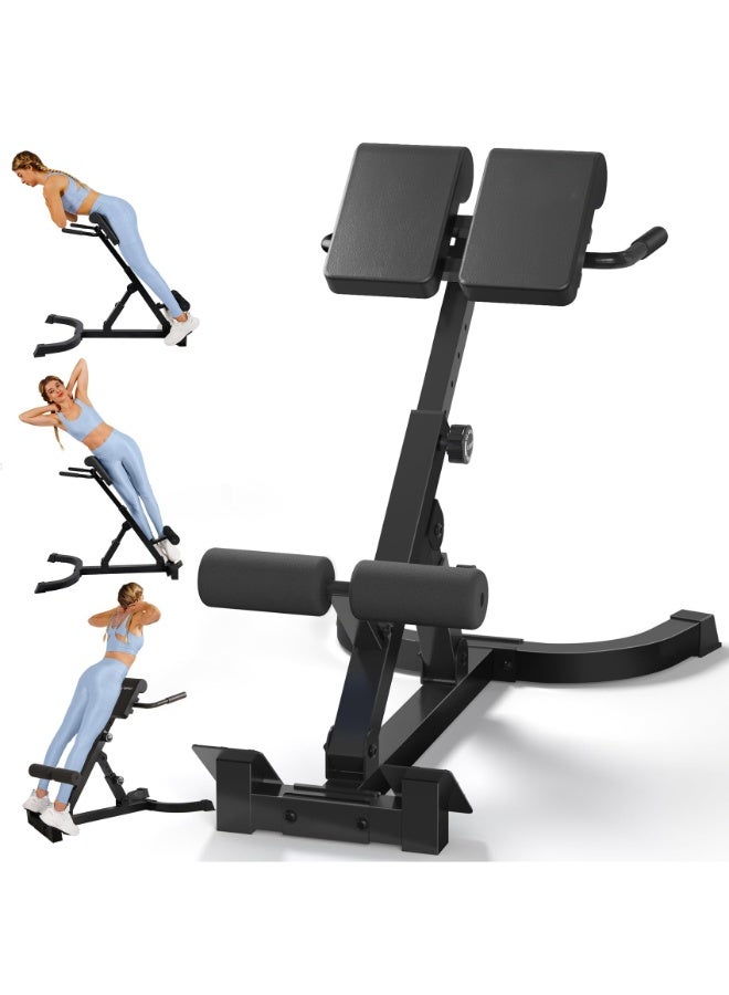 WALALLA Roman Chair,Foldable Back Extension Machine,Adjustable Ab Back Extension Machine,Core Strength Trainer,Back Exercise Machine for Glute,Ab Workouts,Full All-in-One Body Workout Home Gym Fitness - Image 1