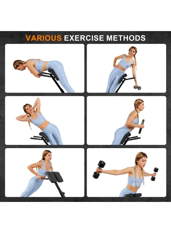 WALALLA Roman Chair,Foldable Back Extension Machine,Adjustable Ab Back Extension Machine,Core Strength Trainer,Back Exercise Machine for Glute,Ab Workouts,Full All-in-One Body Workout Home Gym Fitness - Image 2
