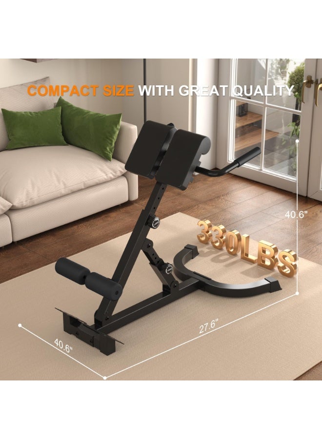 WALALLA Roman Chair,Foldable Back Extension Machine,Adjustable Ab Back Extension Machine,Core Strength Trainer,Back Exercise Machine for Glute,Ab Workouts,Full All-in-One Body Workout Home Gym Fitness - Image 3