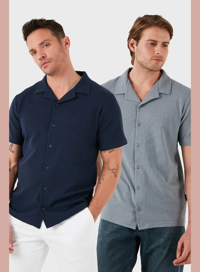 Buratti Buratti Cotton Regular Fit Short Sleeve 2-Pack Men's Shirt SHIRT 5902640S2