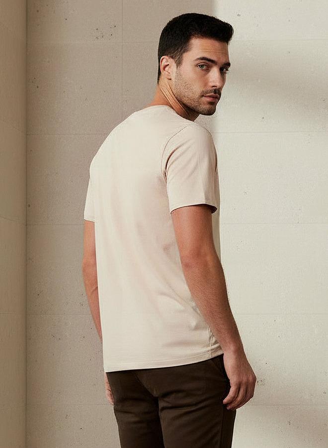 Iconic Men Slim Fit Round Neck Short Sleeve Slogan Print T-shirt - Image 3