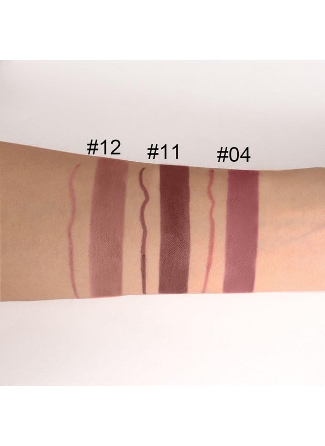 evpct 1Pcs Nude Brown Lip Liner And Lipstick Set Kit For Women Dnm Matte Lips Kit With Lip Liner Lip Stains Long Lasting Waterproof 24 Hour Lipstick And Lip Liners Combo Lipliners Pencil Set 12#  - Image 3