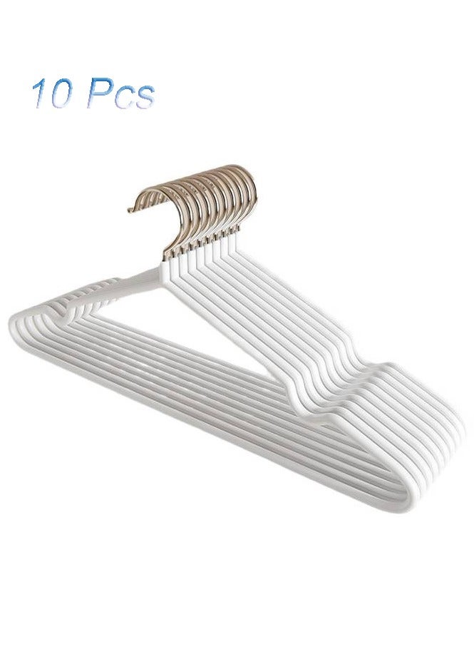 HOMESTAR 10 Pcs Non-Slip Plastic Clothes Hangers - Dip Molded Finish, No Slip No Mark, Space Saving for Wardrobe, Shirts, Dresses & Abayas - Image 1