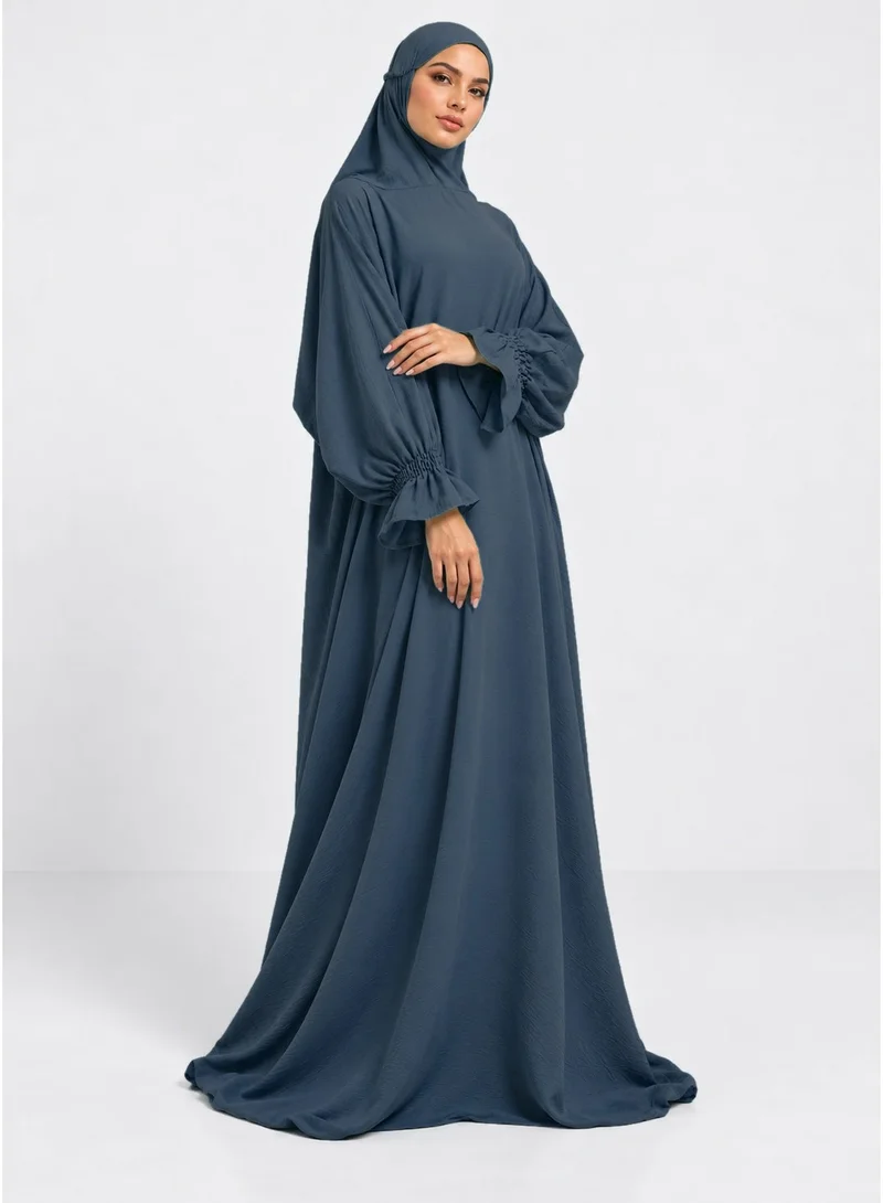 Neuness Neuness Women's Full Length Harir Maqsood Hooded Prayer Dress Abaya