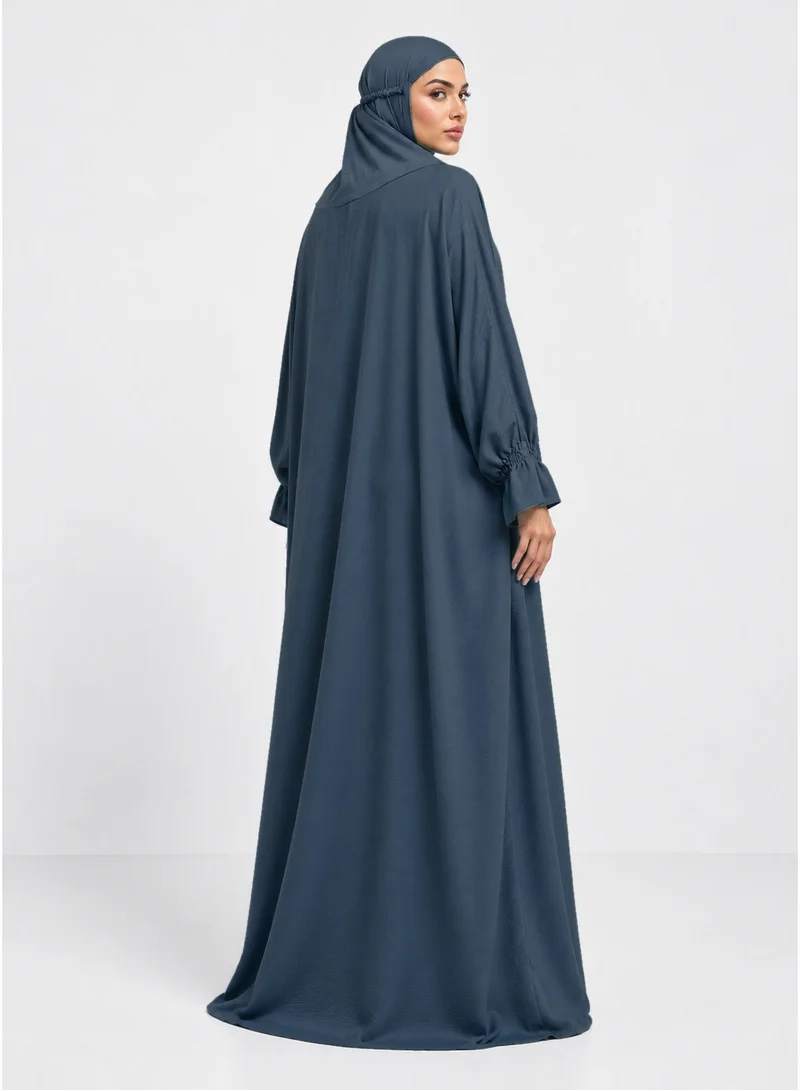Neuness Neuness Women's Full Length Harir Maqsood Hooded Prayer Dress Abaya