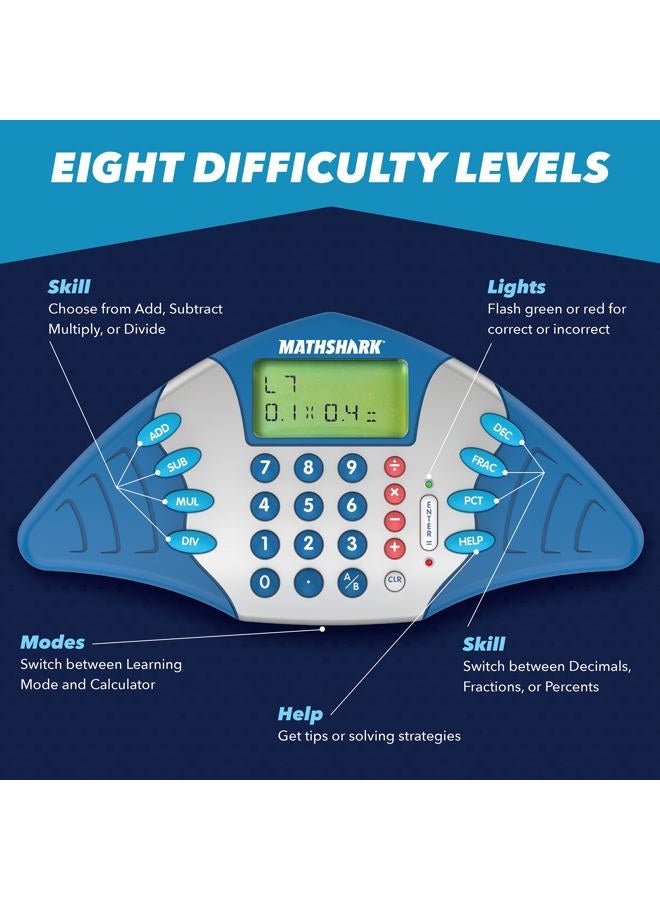 Educational Insights لعبة الرياضيات الإلكترونية MathShark، لعبة تعليمية إلكترونية محمولة، للأعمار 6 سنوات فما فوق - Image 3