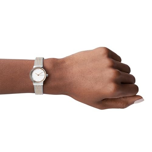 Skagen Women's Freja Lille Two-Hand Silver and Rose Gold Stainless Steel Mesh Band Watch (Model: SKW2699) - Image 4