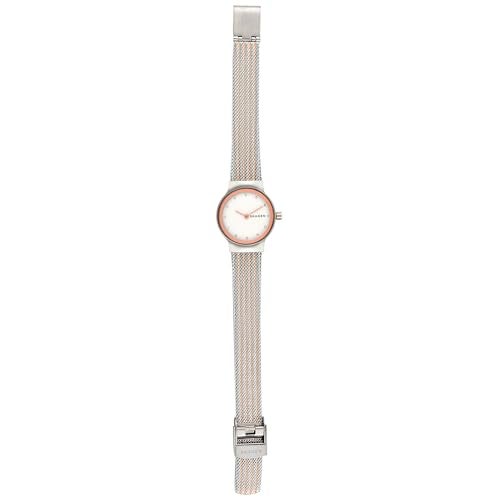 Skagen Women's Freja Lille Two-Hand Silver and Rose Gold Stainless Steel Mesh Band Watch (Model: SKW2699) - Image 3