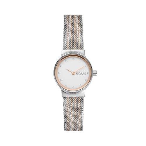 Skagen Women's Freja Lille Two-Hand Silver and Rose Gold Stainless Steel Mesh Band Watch (Model: SKW2699) - Image 1