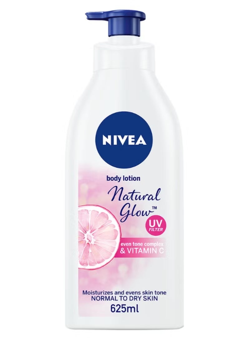 Nivea Natural Glow Body Lotion Vitamin C Normal To Dry Skin 625ml - Image 1
