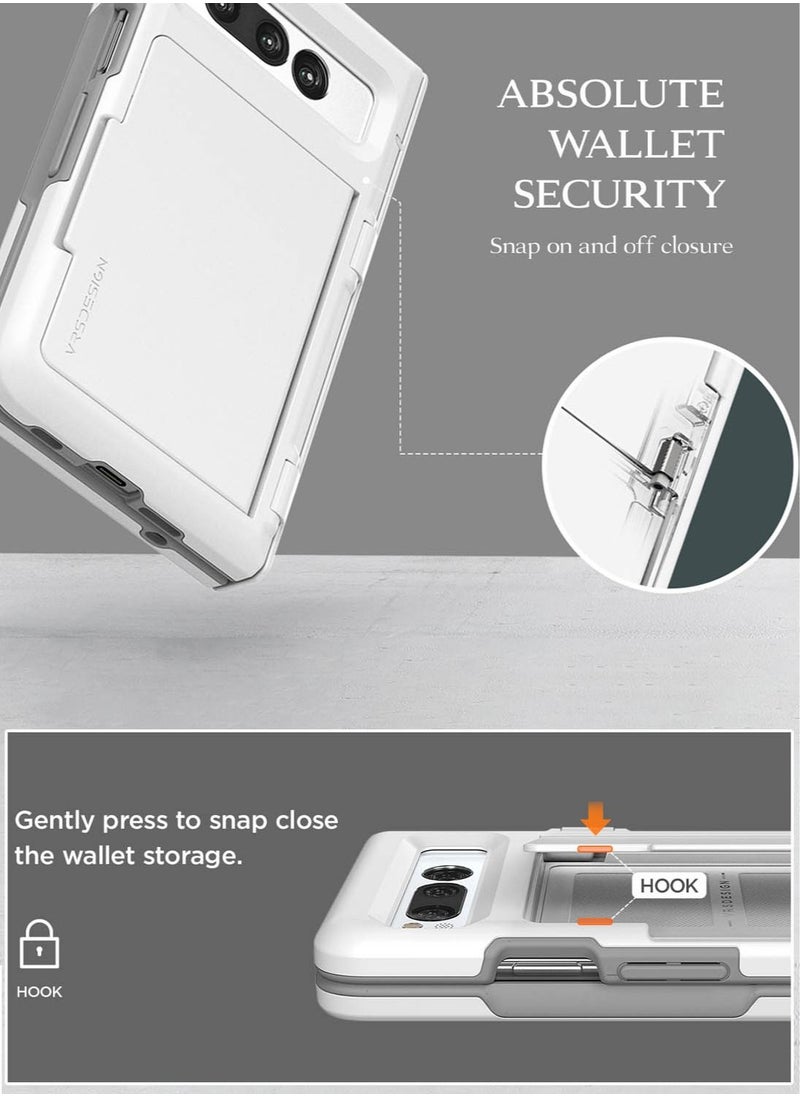 VRS Design - Terra Guard Modern Go Google Pixel Fold Case Cover Wallet with Hinge Protection & 2 Card Storage - White - Image 1