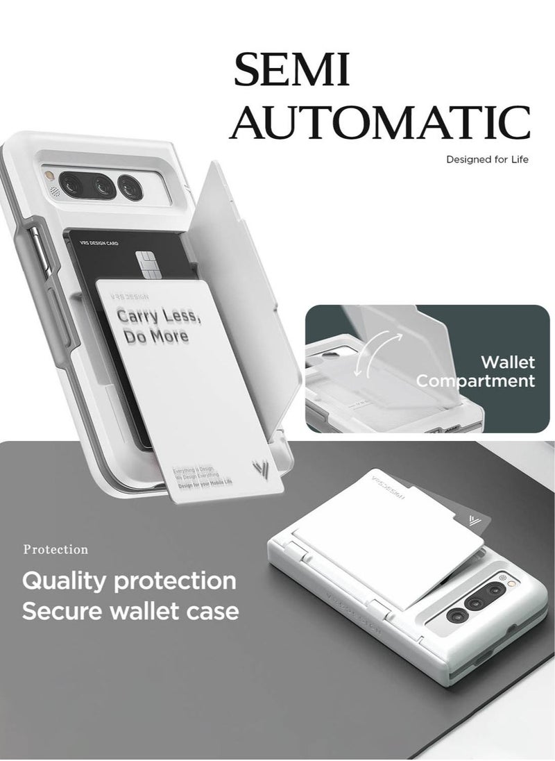 VRS Design - Terra Guard Modern Go Google Pixel Fold Case Cover Wallet with Hinge Protection & 2 Card Storage - White - Image 1