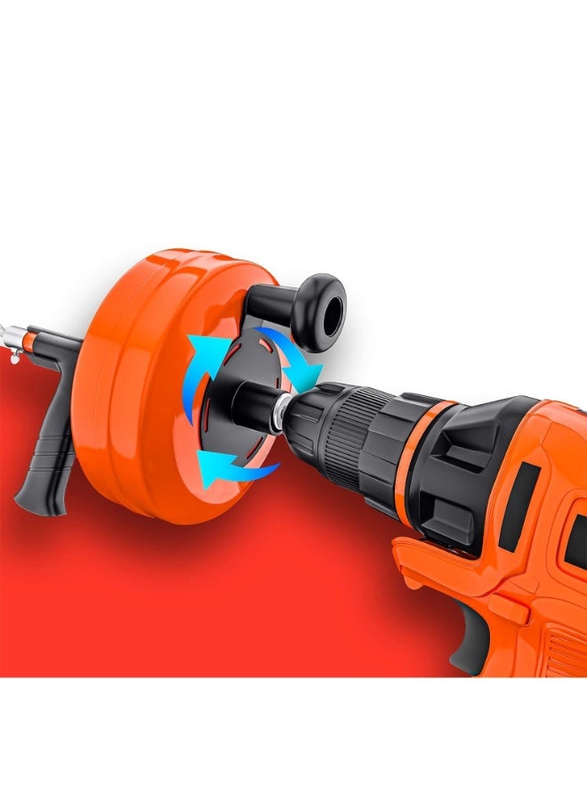 Drain snake - with drill attachment - Ideal plumbing snake for sink and drain unblocking (Size : Electronic) - Image 4