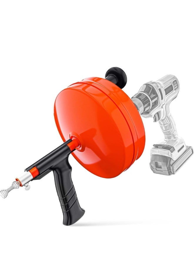Drain snake - with drill attachment - Ideal plumbing snake for sink and drain unblocking (Size : Electronic) - Image 1