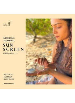 Rustic Art Rustic Art Vitamin C Mineral Sunscreen | SPF 30+ | For All Skin Types, Acne Prone | Nourishing & Non-sticky | Waterless, Organic, Vegan, Marine Safe | For Women & Men | 30g  - Image 2