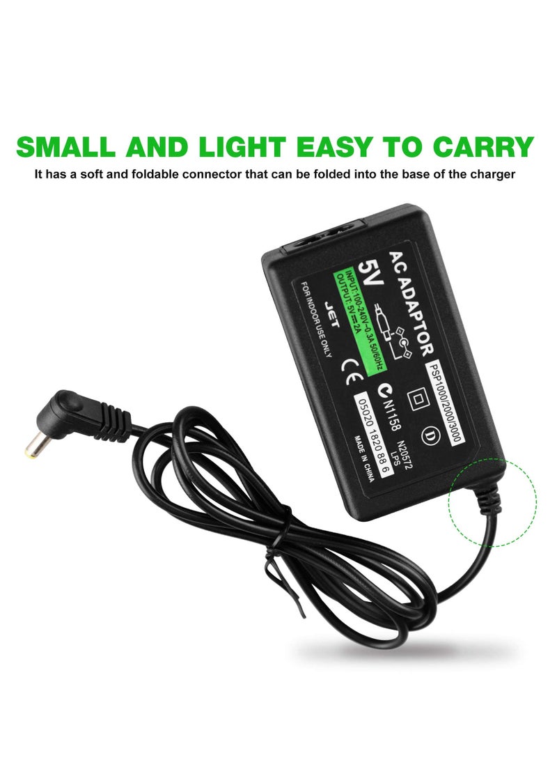 PSP Replacement Charger AC Adapter Power Supply EU Plug Home Wall Travel Charging Cord Cable Accessories Kit Compatible with Sony PlayStation Portable PSP 1000 Slim & Lite 2000 3000 Series - Image 2