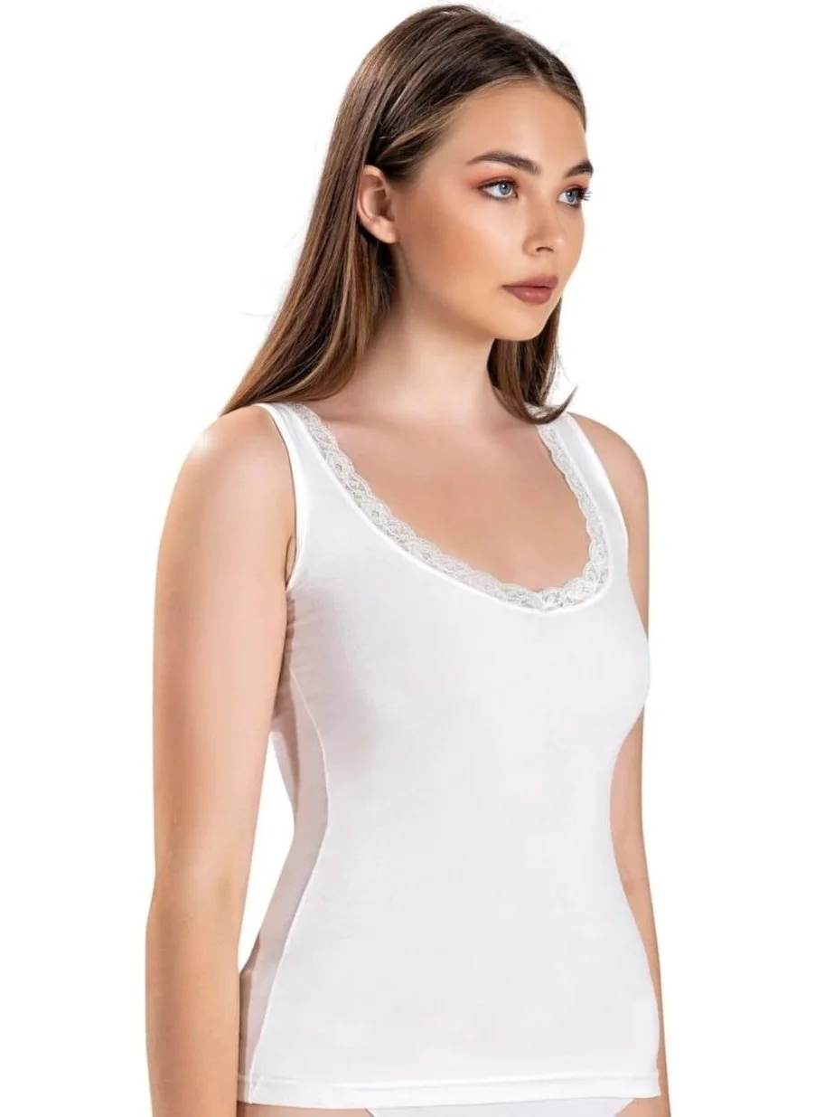 Jiber 617 Women's V Neck Wide Strap Lace Undershirt 3 Pieces