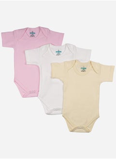 Pack of 3 - Solid Short Sleeves Bodysuit by Styli