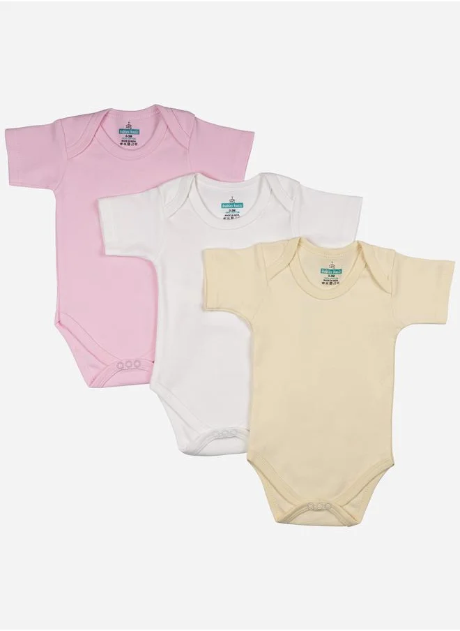 Babies Basic Pack of 3 - Solid Short Sleeves Bodysuit