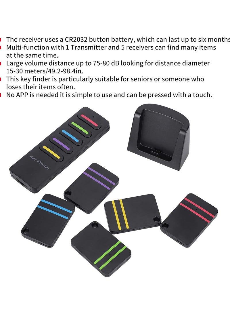 GGOOT 5 In 1 Wireless Key Finder,Remote Locator/Receiver Alarm Wallet Finder,Looking for Distance Diameter 1530 Meters/49.298.4in,for Seniors or Someone Who Loses Their Items Often  - Image 5