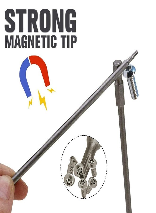 Saipe 11pcs 200mm Extra Long Torx Screwdriver Bit Set, Magnetic Head S2 Steel Star Screw Driver Drill Bits 1/4" Hex Shank Tamper Proof Security Bit Set (T6-T40) - Image 5