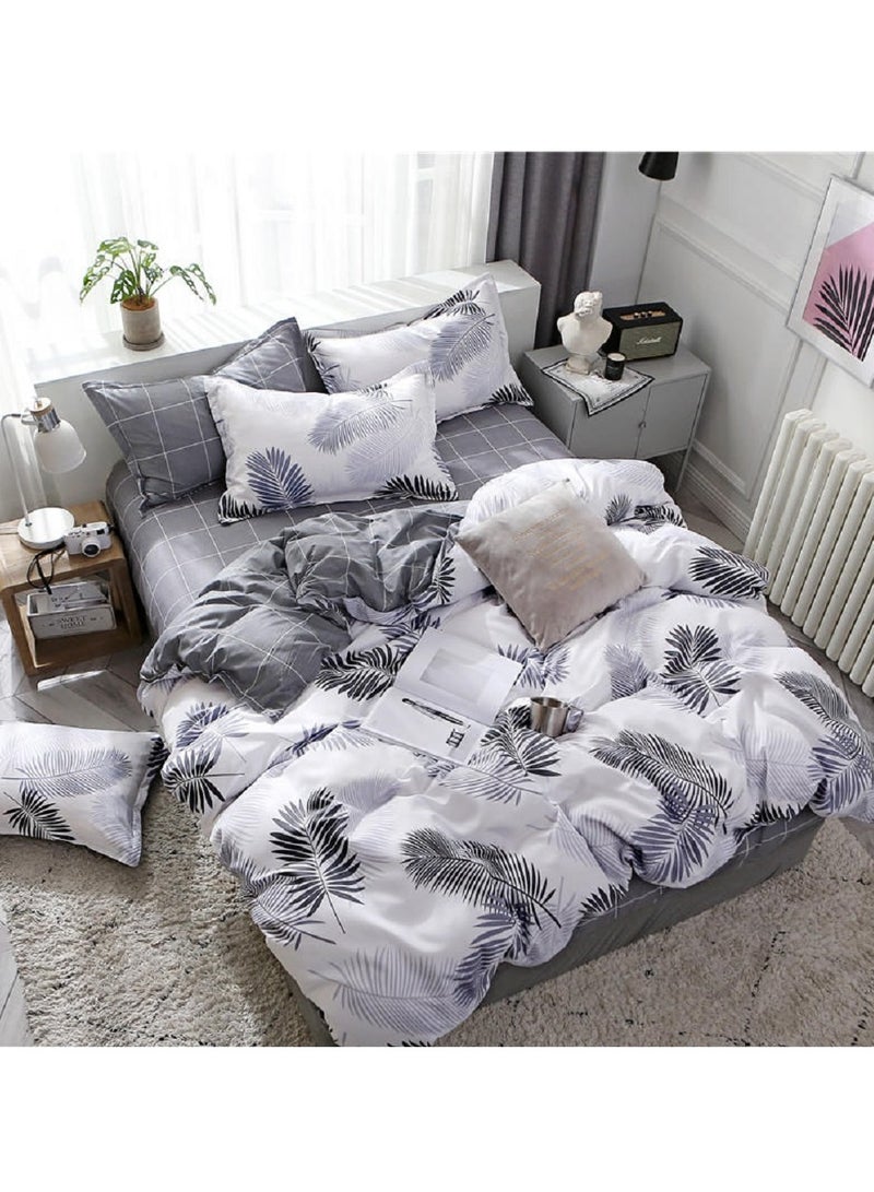 Sharpdo 4-Piece Bedding Set Sheet set Comforter Set Luxurious Cotton and Soft Microfiber with 1 Duvet/Quilt Cover And 1 Flat sheet And 2 Pillowcases Queen 2.0m bed (200*230cm) - Image 2