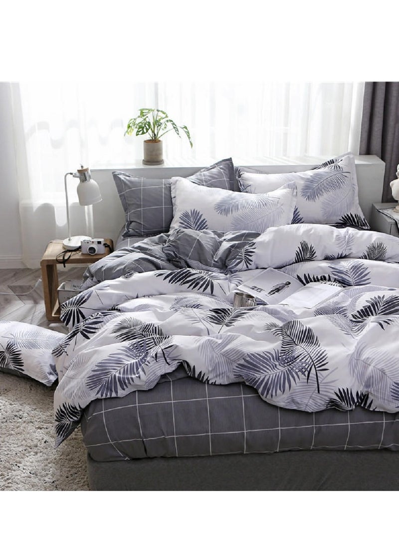 Sharpdo 4-Piece Bedding Set Sheet set Comforter Set Luxurious Cotton and Soft Microfiber with 1 Duvet/Quilt Cover And 1 Flat sheet And 2 Pillowcases Queen 2.0m bed (200*230cm) - Image 4