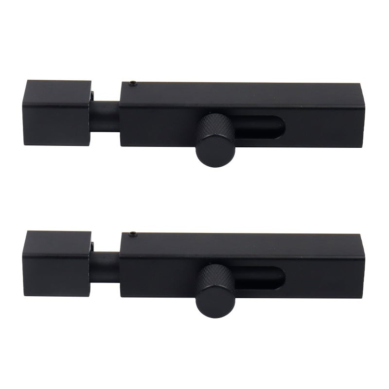 Nicerity 2Pcs Security Door Bolt Latch 354inch90mm Black Door Safety Locks from Inside Bathroom Stall Lock Slide Locks for Inside Door