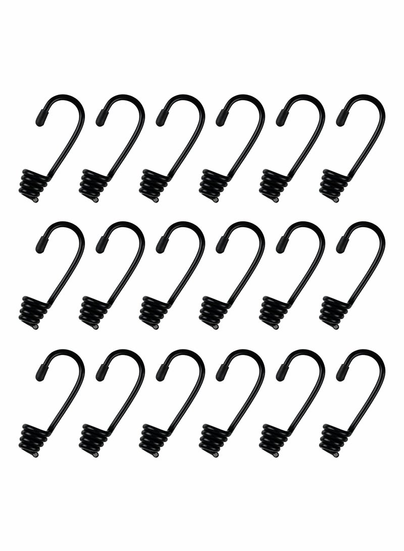20 Pieces 3/8 Inch Plastic Coated Bungee Cord Hooks Spiral Bungee Hooks Shock Cord Hook Wire Hooks End for Elastic Rope, Boating, Camping, Auto and Outdoor Uses (No Bungee Cords) - Image 1
