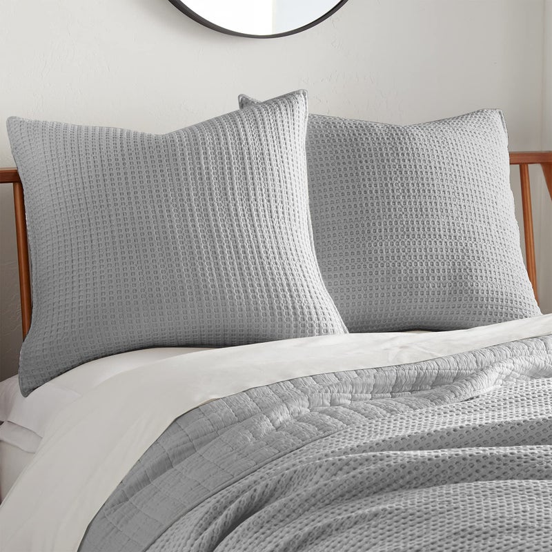 ليفتيكس هوم Levtex Home - Mills Waffle - Euro Sham (مجموعة من اثنين) - حجم شام (26 × 26 بوصة)  - Image 2