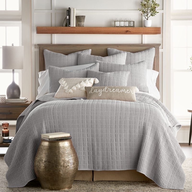 ليفتيكس هوم Levtex Home - Mills Waffle - Euro Sham (مجموعة من اثنين) - حجم شام (26 × 26 بوصة)  - Image 3