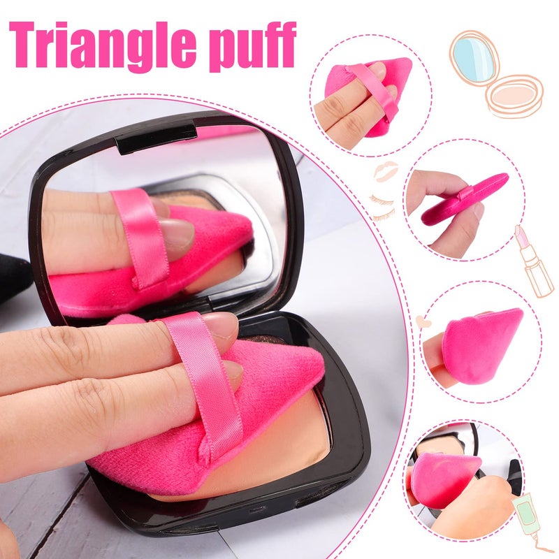 Pimoys 6 Pieces Powder Puff Face Soft Triangle Makeup Puff for Loose Powder Setting Powder, Velour Foundation Sponge Makeup Blender Sponge Beauty Makeup Tool - Image 4