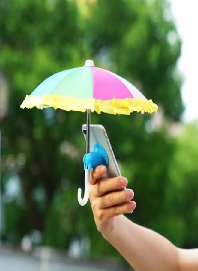 TCJ Phone umbrella Rainbow shape Sunshade Suction mount Mobile phone stand Outdoor swimming pool beach - Image 1