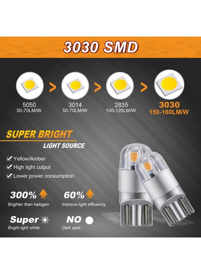 Auxbeam 194 T10 LED Bulbs Amber Yellow, Non-Polarity Extremely Bright 168 W5W Car Interior Lights, T10 Replacement Bulb for License Plate lights, Dome Map Light, Dashboard Lights, 2 PCS - Image 3