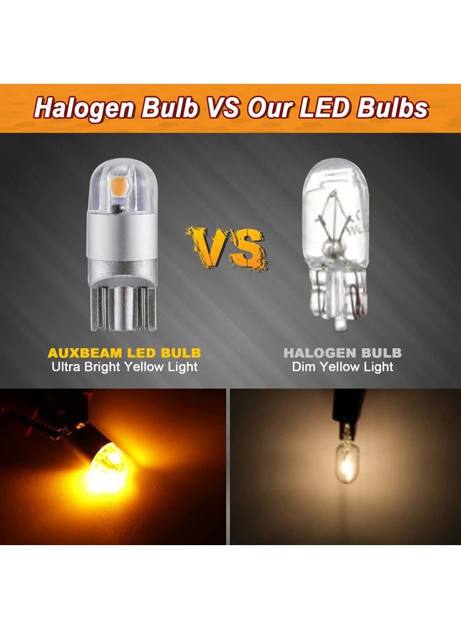 Auxbeam 194 T10 LED Bulbs Amber Yellow, Non-Polarity Extremely Bright 168 W5W Car Interior Lights, T10 Replacement Bulb for License Plate lights, Dome Map Light, Dashboard Lights, 2 PCS - Image 2