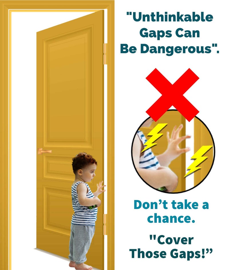 KidDough Baby Proofing Finger Pinch Door Guard for Kids- (Pack of 3) | Slamming Door Protection for Child Safety |Door Crack Protector | Door Hinge Guard for Kids, Child, Babies. (Transparent) - Image 3