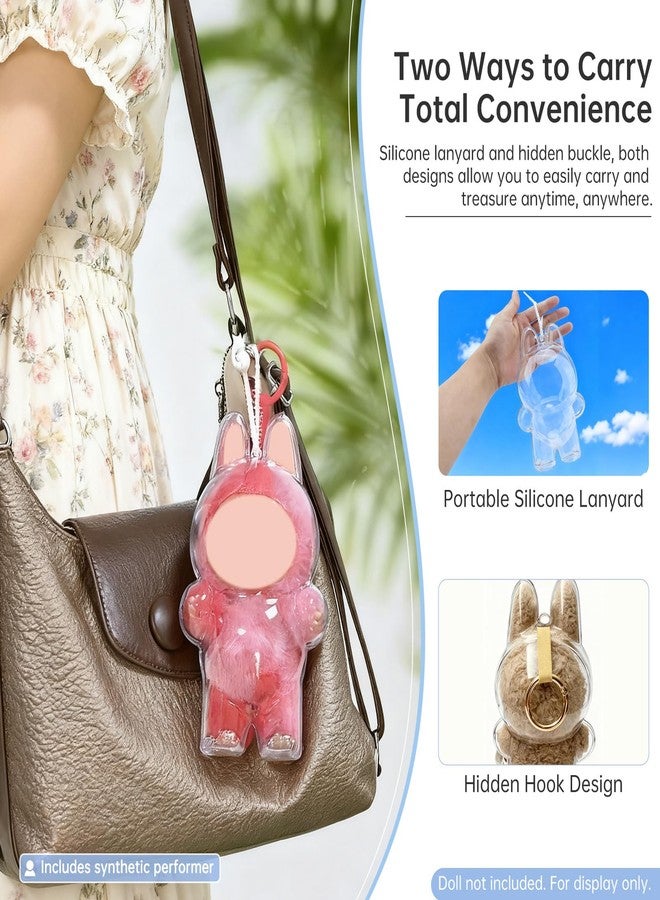 MovFlax Protective Case Cover for Standing - Crystal-Clear Hard Display Box with Silicone Strap & Dustproof Cover, Dustproof Scratch-Resistant Portable Hanging Case for Standing,6.7x4.3x1.37 Inch - Image 2