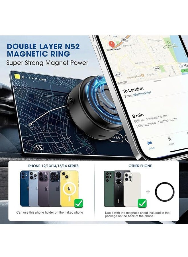 PADOM حامل هاتف مغناطيسي كهربائي PADOM، قابل للدوران 360°، حامل سيارة مغناطيسي عالمي للأسطح الناعمة (D1) - Image 5