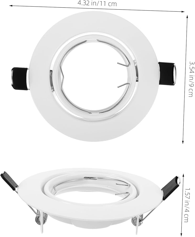 White Heavy Duty Recessed Light Trim Mounting Shell for Standard LED Ceiling Fixtures - Image 4